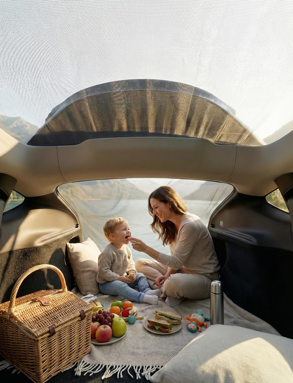 EVFITUS installed inside cabin showing scale and extra overhead room for comfort