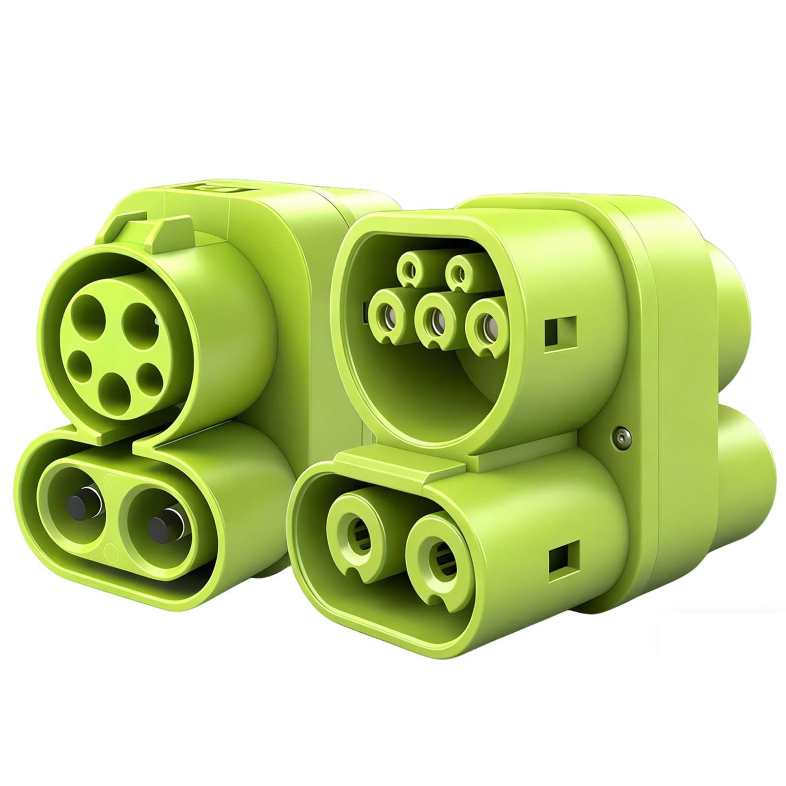 EVHIKING front connector showing CCS2 face and secure fit benefit