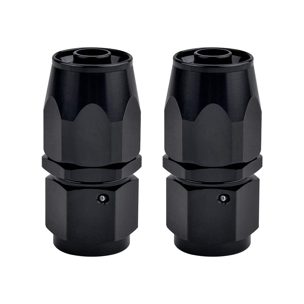 EVIL ENERGY front view of 10AN swivel fitting showing compact design and finish