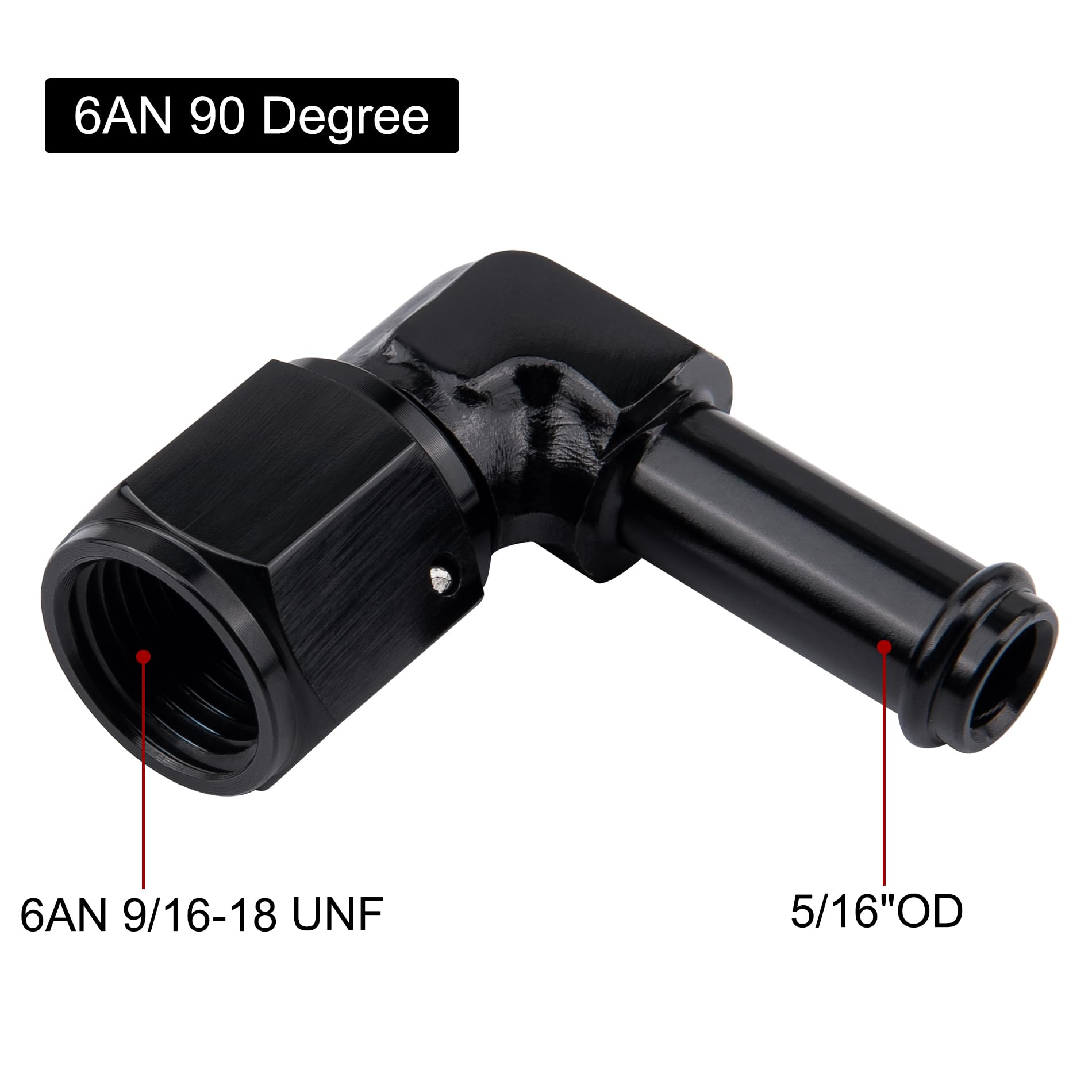 EVIL ENERGY side profile of aluminum swivel fitting highlighting low-profile routing advantage
