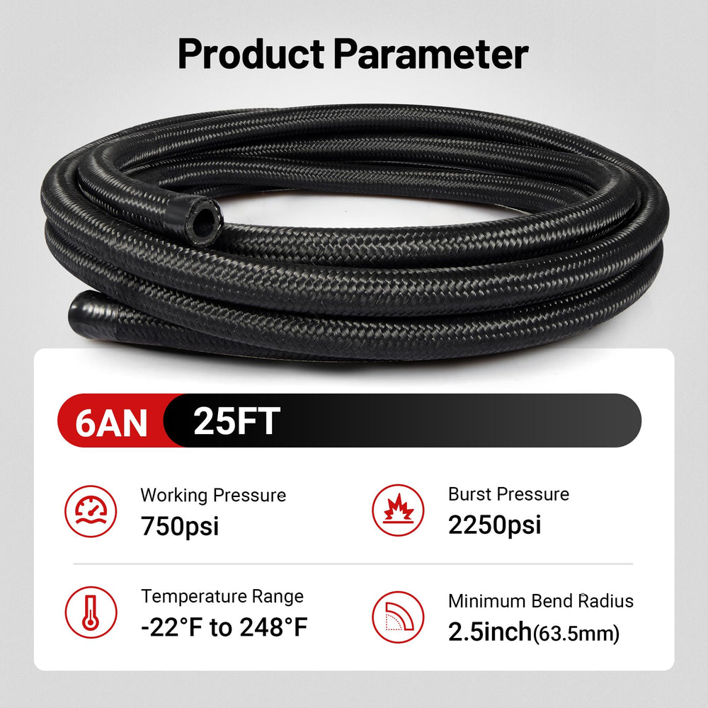EVIL ENERGY cut hose end showing 0.31in ID and 0.56in OD for correct fitment