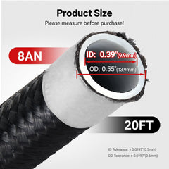 EVIL ENERGY cut end showing PTFE inner liner and clean fitting attachment
