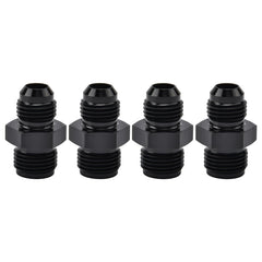 EVIL ENERGY front view of straight 6AN to 5/8x18 adapter showing black anodized finish and dimensions benefit durability
