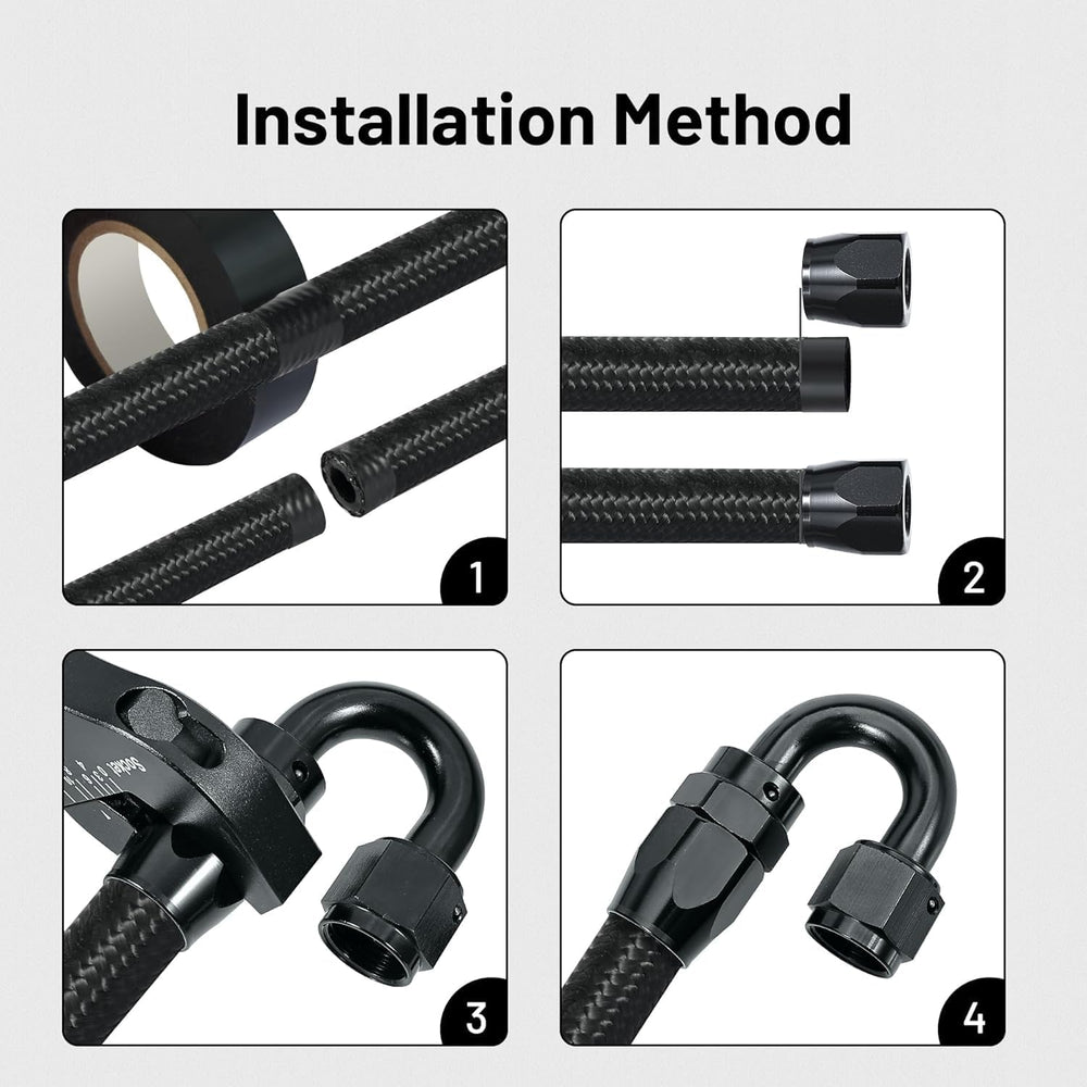 EVIL ENERGY hose bent to show minimum bend radius for flexible, secure installations