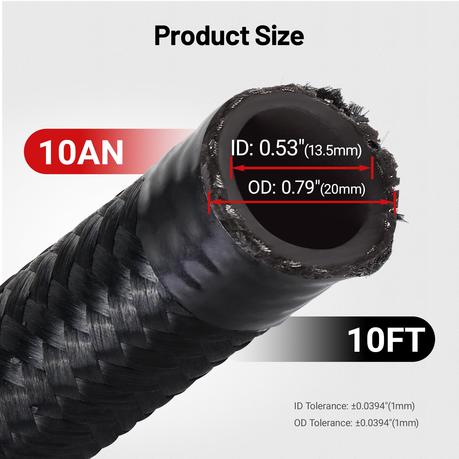 EVIL ENERGY cut end showing CPE inner core and braid for reliable fluid compatibility