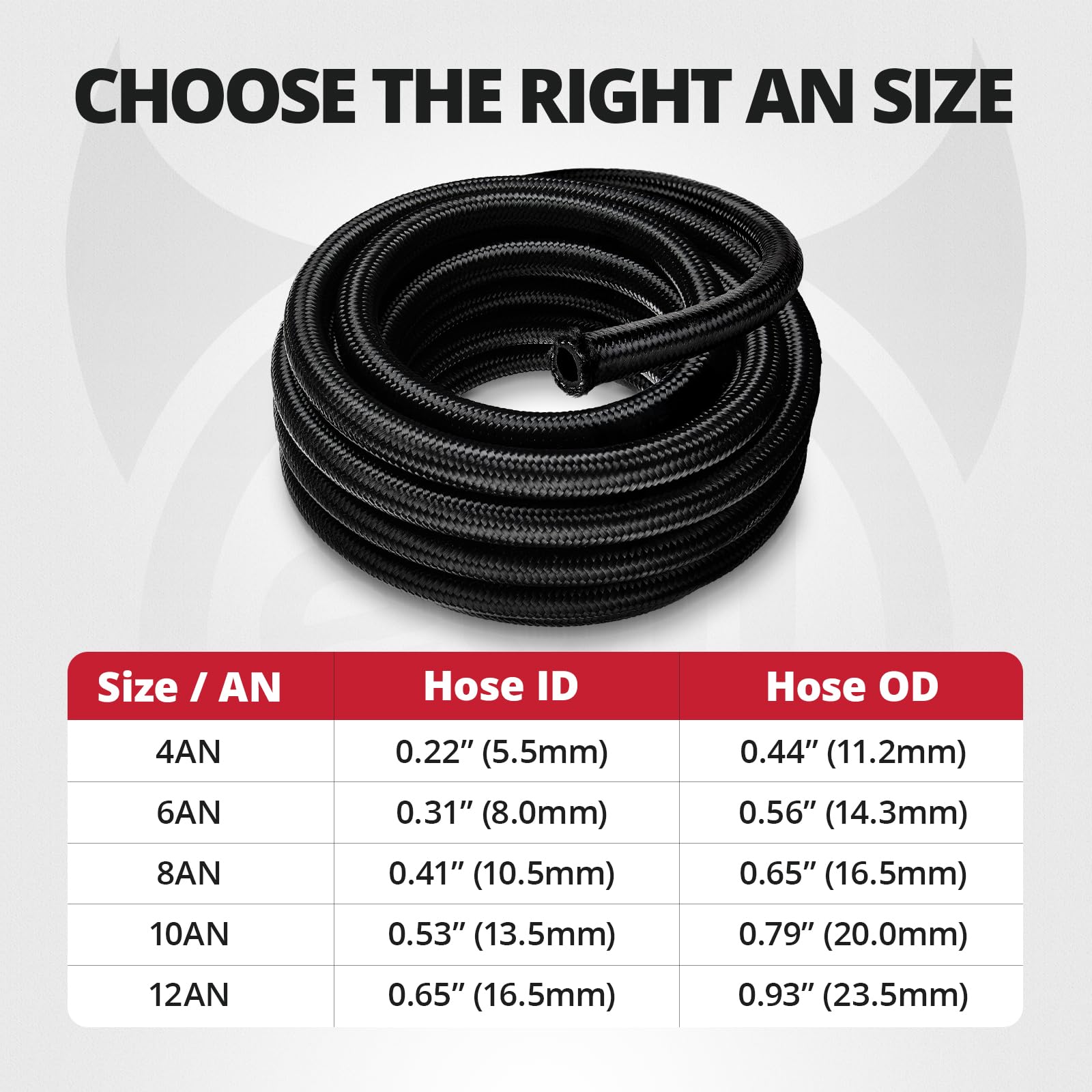 EVIL ENERGY hose next to ruler showing 10ft length for accurate measurement and planning
