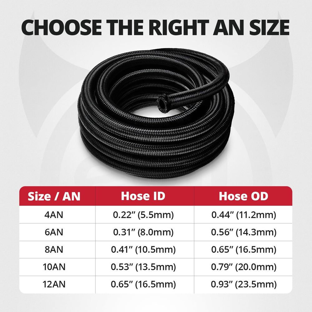 EVIL ENERGY hose next to ruler showing 10ft length for accurate measurement and planning