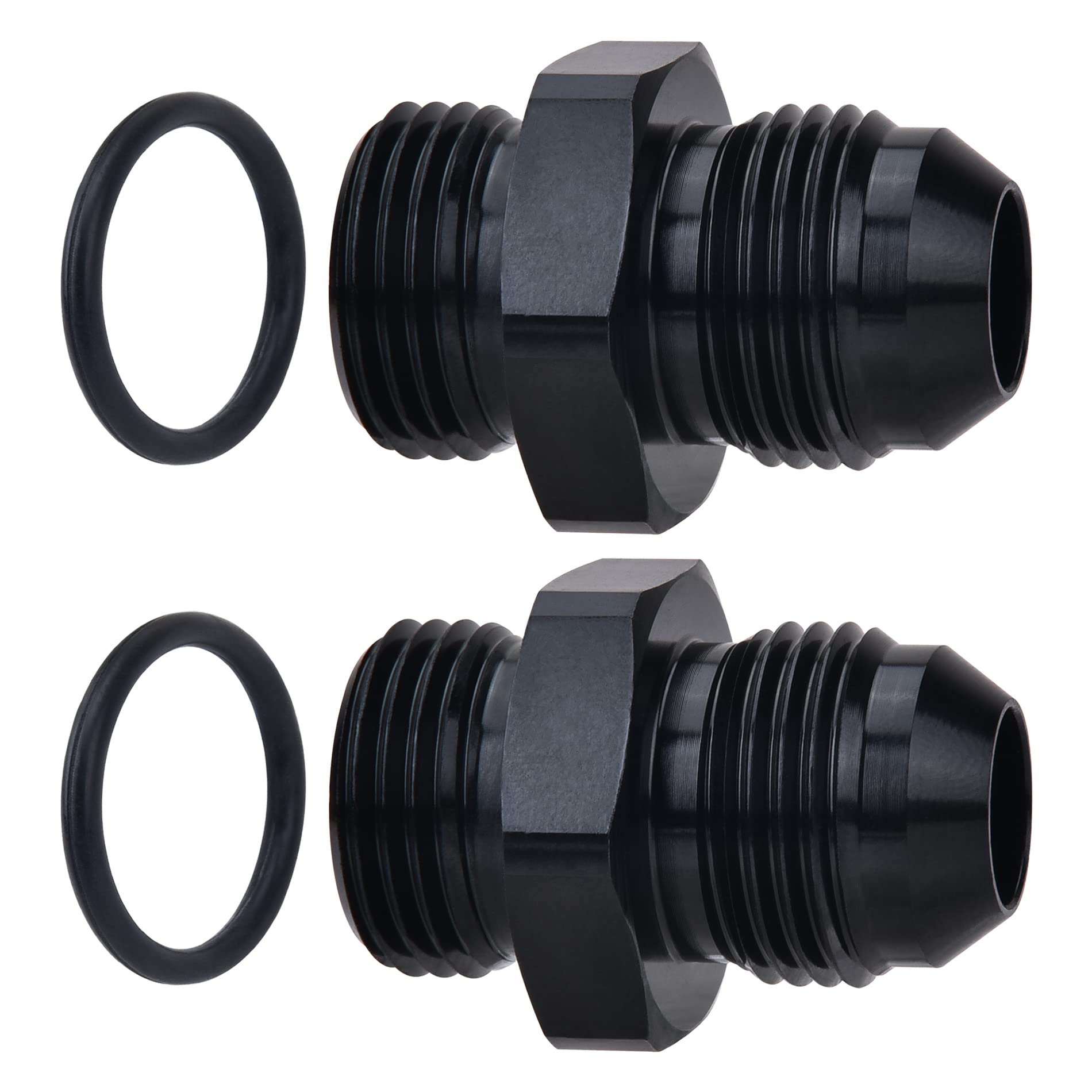 EVIL ENERGY front view of AN10 to ORB adapter showing compact design and fitment benefit