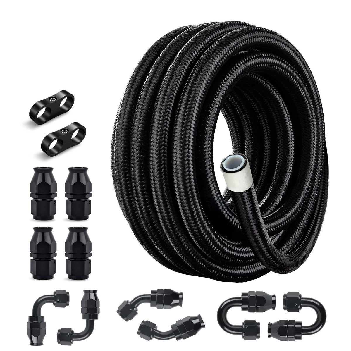 EVIL ENERGY front packaging view showing 20ft AN10 PTFE hose and benefits
