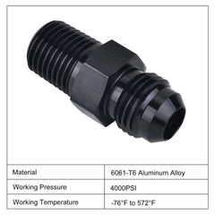 EVIL ENERGY side profile of adapter highlighting 37° flare seat and straight body, precision fit