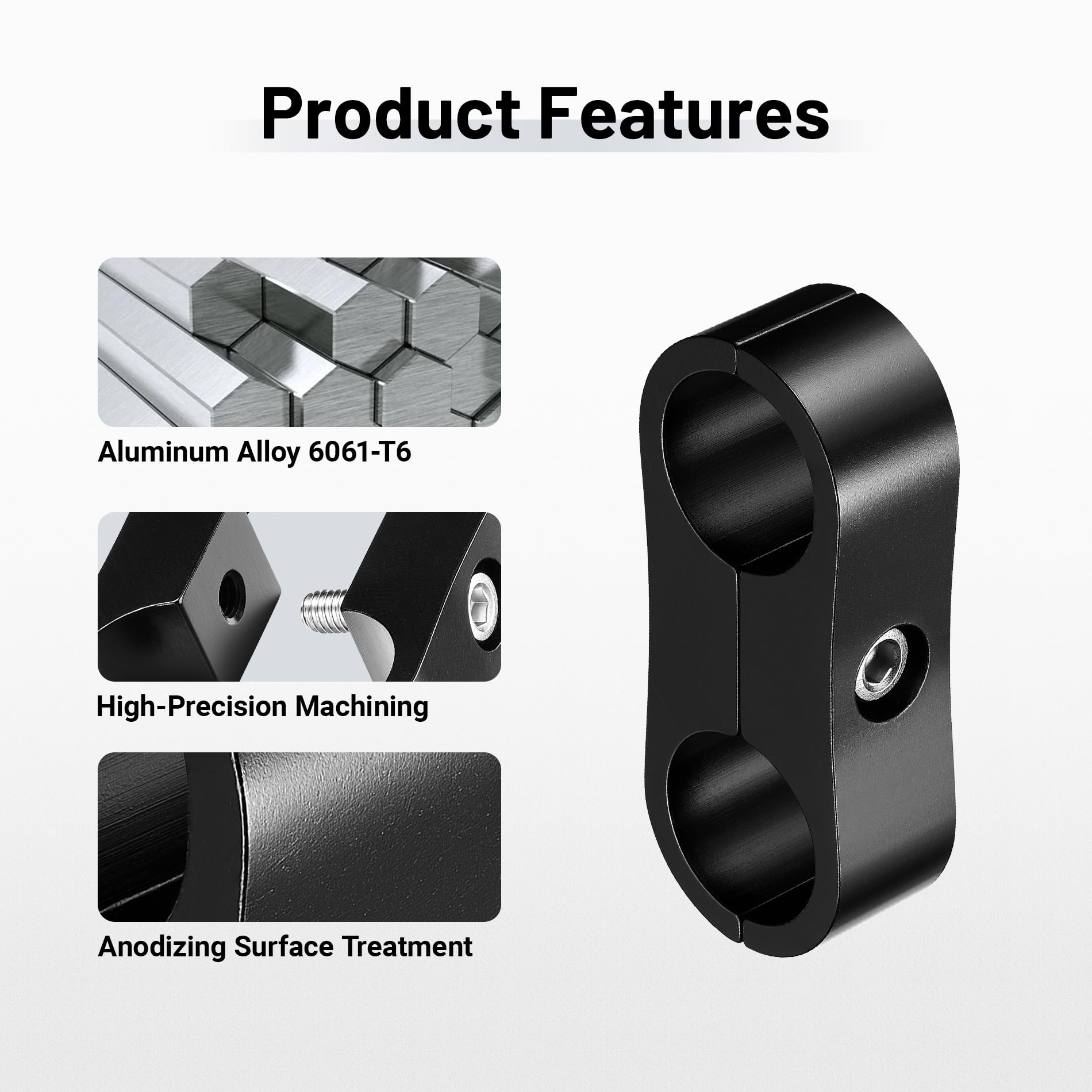 EVIL ENERGY close-up of clamp machining and finish, precision fit reduces abrasion