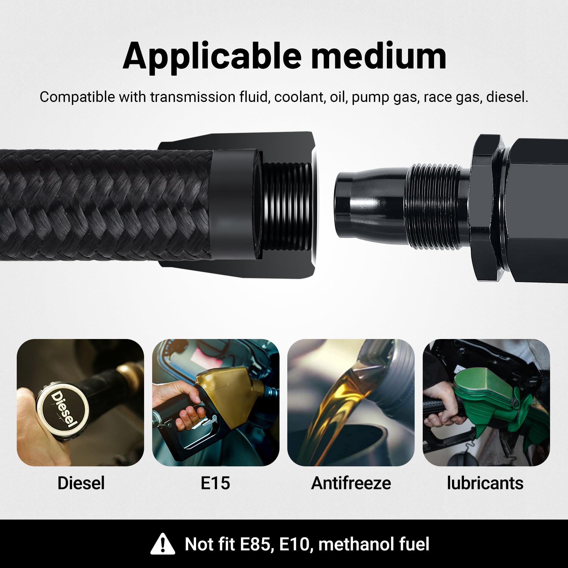 EVIL ENERGY 10-foot hose beside tape measure to show scale and trimming convenience