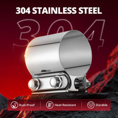 EVIL ENERGY clamp mounted on exhaust pipe demonstrating no-weld installation advantage