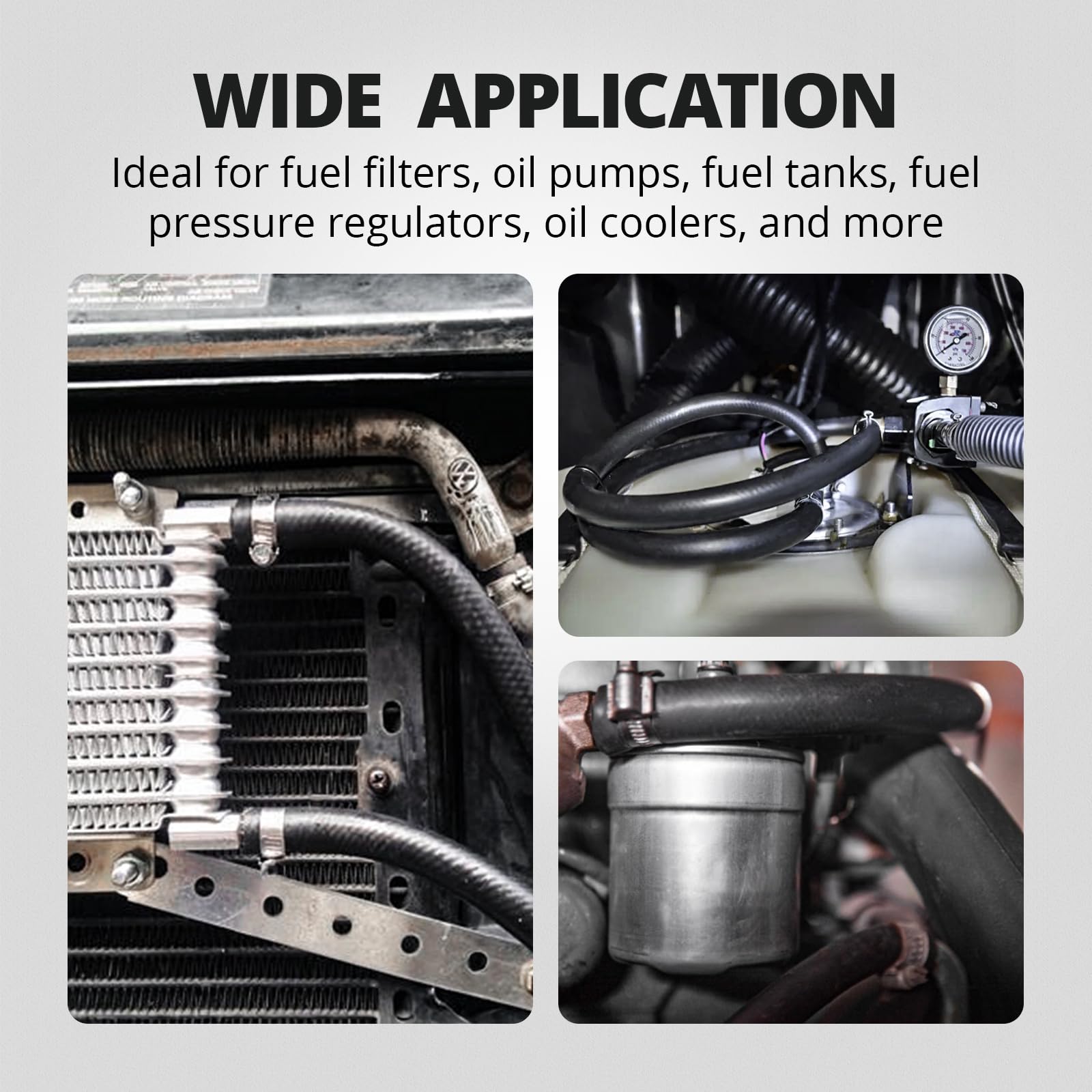 EVIL ENERGY cut hose end exposing CPE, polyester, NBR layers showing durability benefit