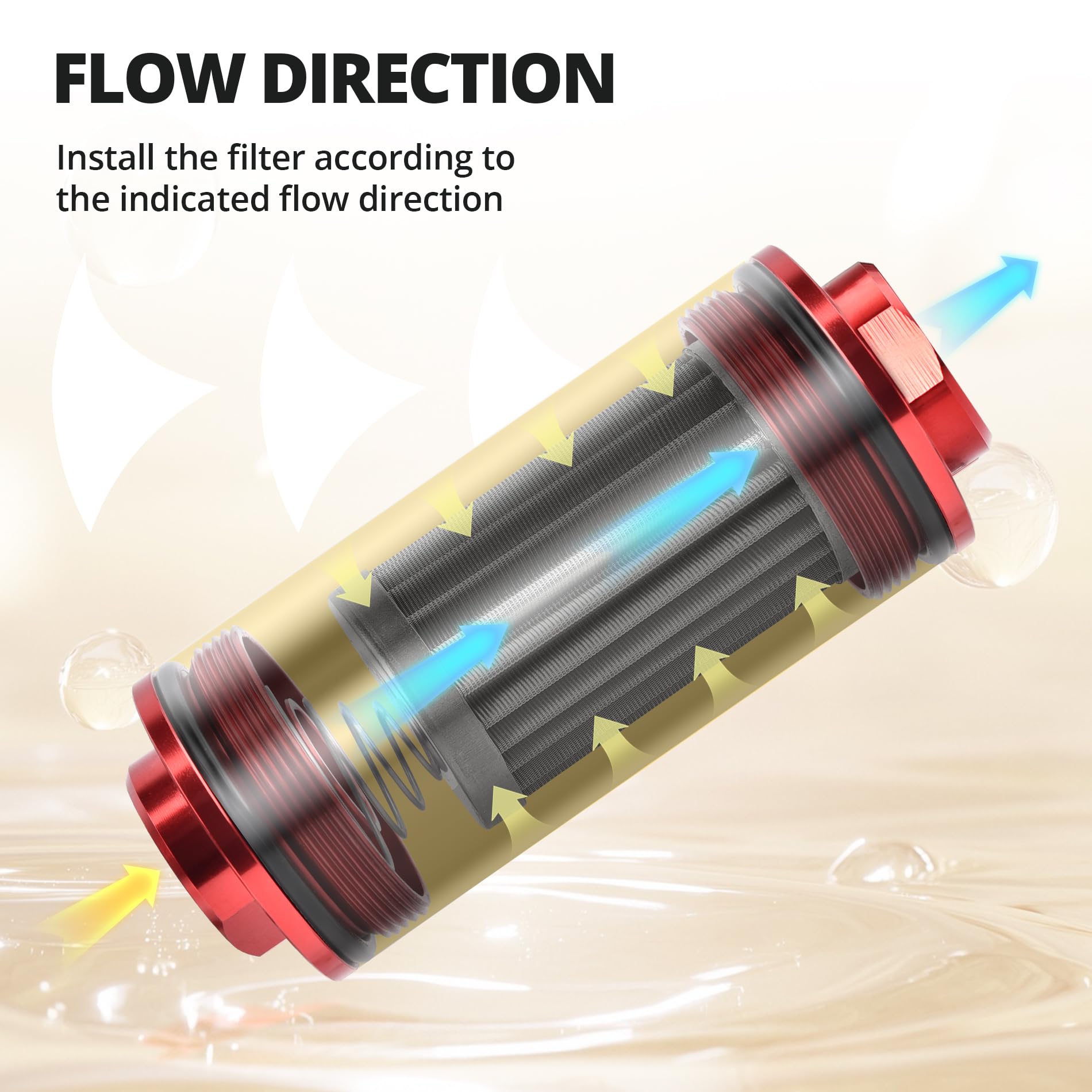EVIL ENERGY filter installed in engine bay demonstrating neat mounting and protected fuel line