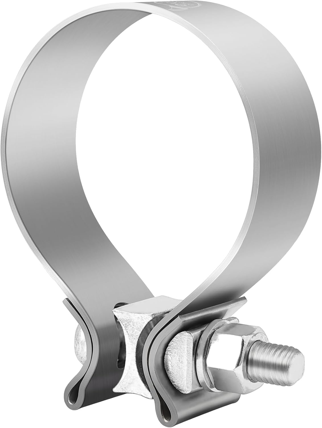 EVIL ENERGY front view of 3.0" exhaust clamp pack showing hardware and band, durable fit