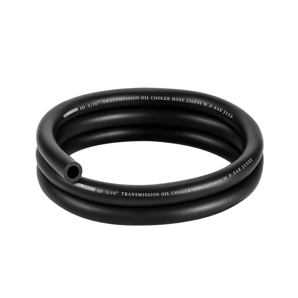 EVIL ENERGY front view of 5ft 5/16" hose showing length and label for quick identification