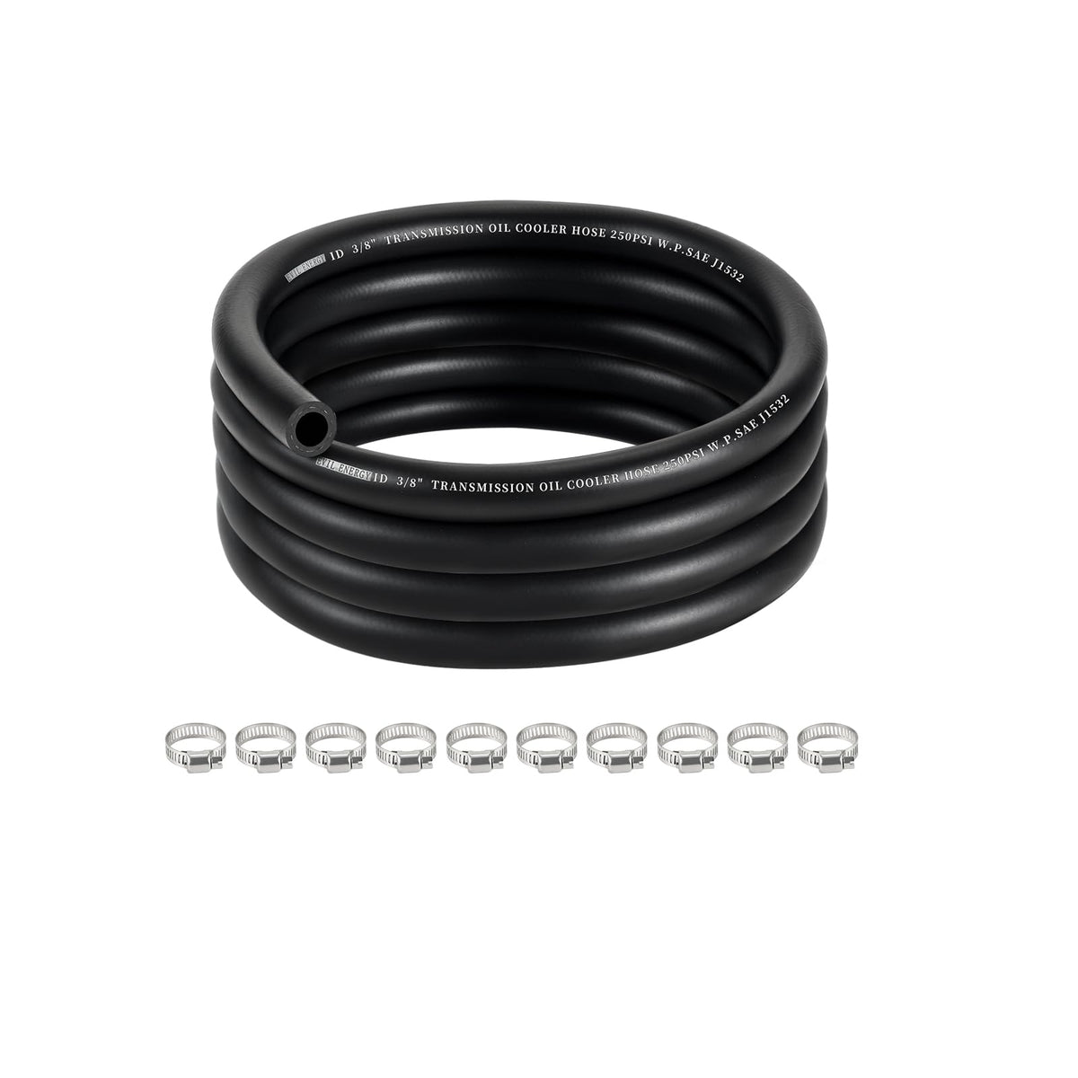 EVIL ENERGY front view of hose packaging showing model and length, highlights durability