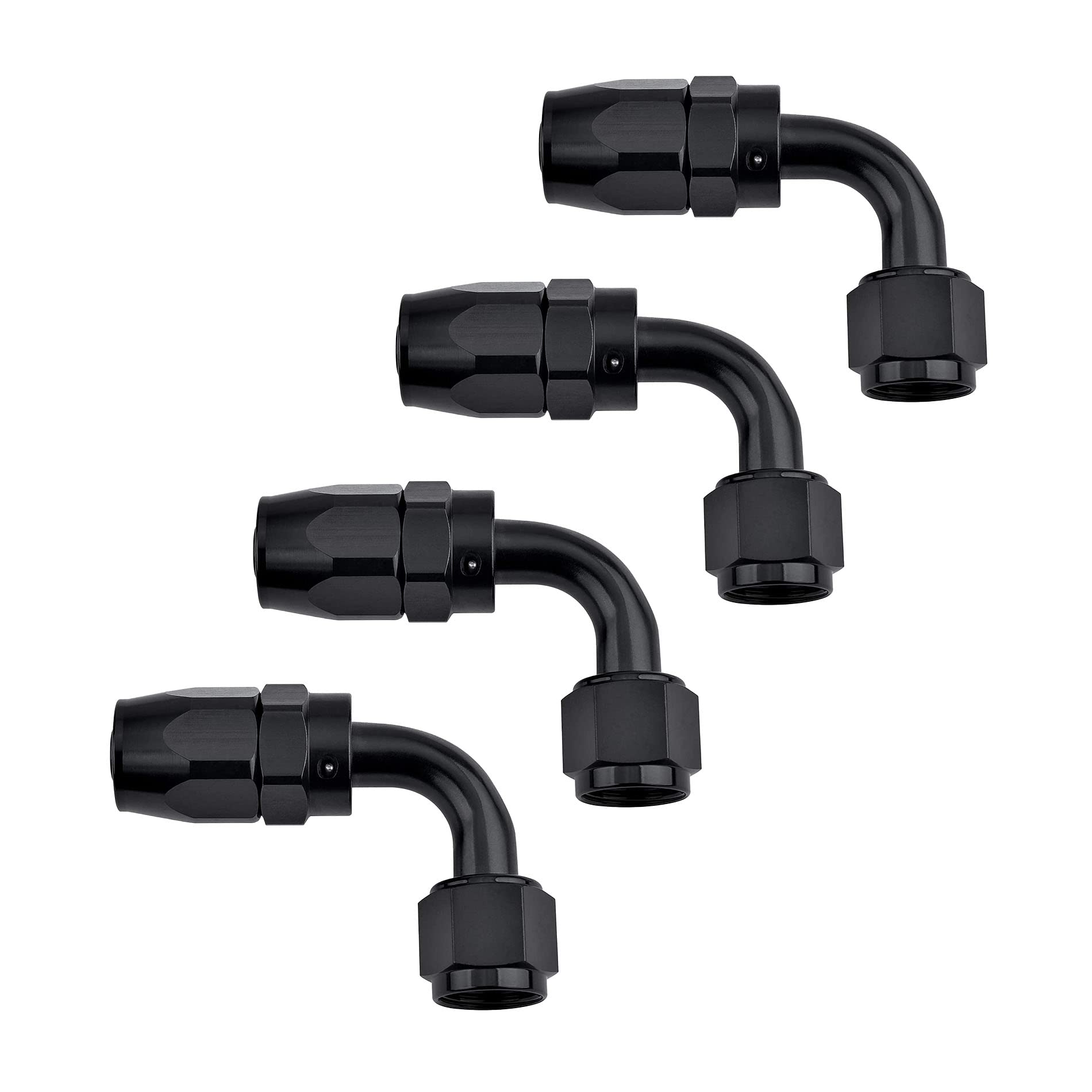EVIL ENERGY front view of 10AN 90° fitting showing compact design and durability
