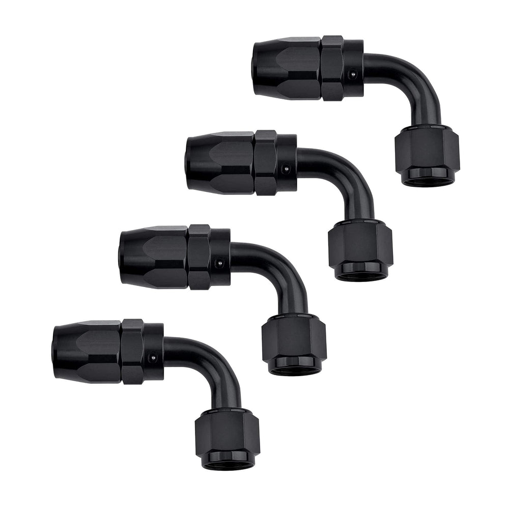 EVIL ENERGY front view of 10AN 90° fitting showing compact design and durability