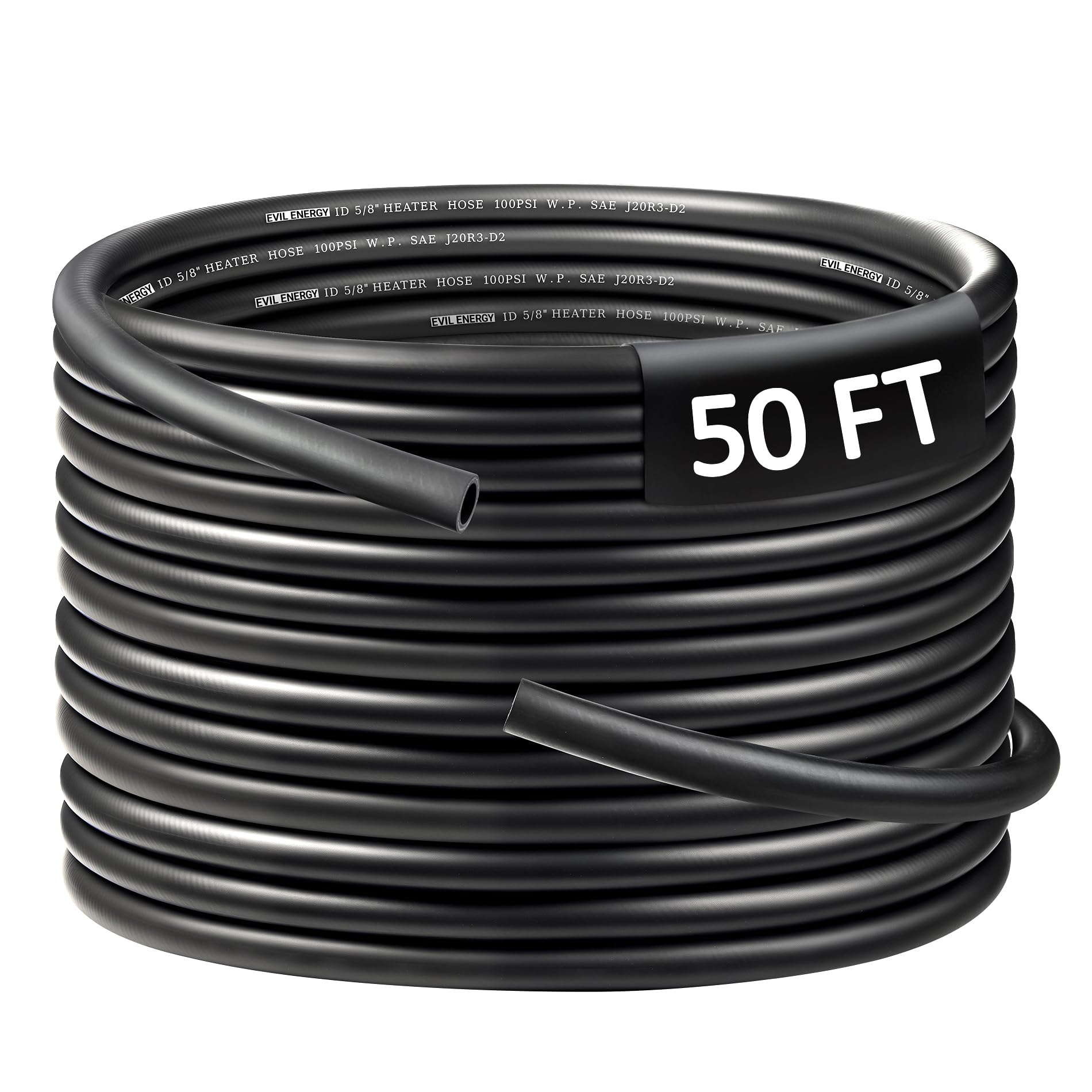 EVIL ENERGY front view of 50ft coil showing neat packaging and length benefit