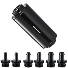 EVIL ENERGY front view showing inline filter assembly and benefits of durable aluminum