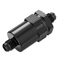 EVIL ENERGY front view billet filter showing compact black housing and fittings benefit: fits tight spaces