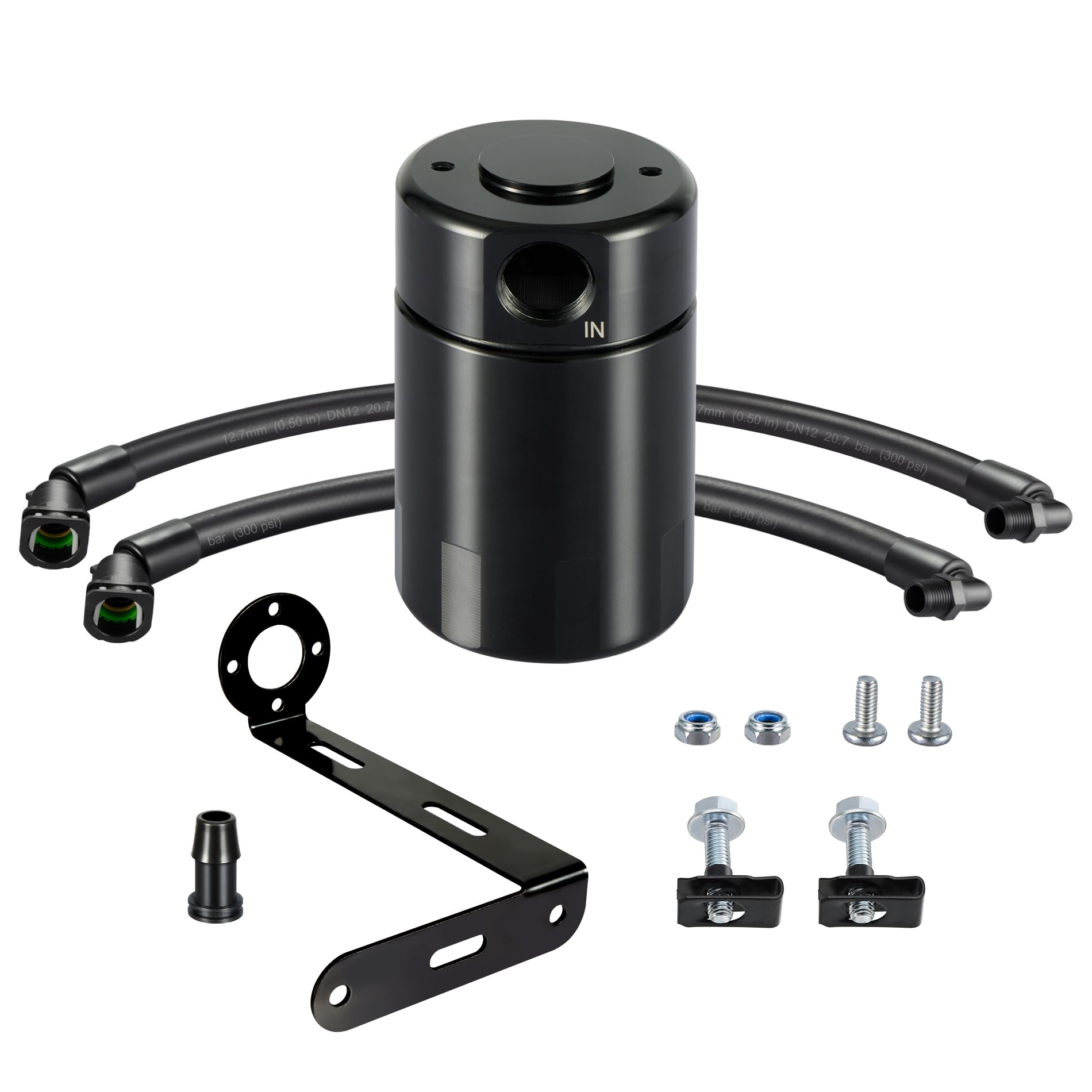 EVIL ENERGY front view of catch can showing compact sealed design and easy installation benefit