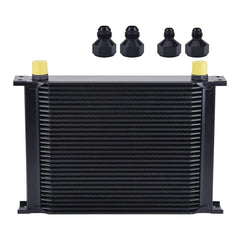 EVIL ENERGY front view of black 30-row oil cooler showing compact design and airflow benefit