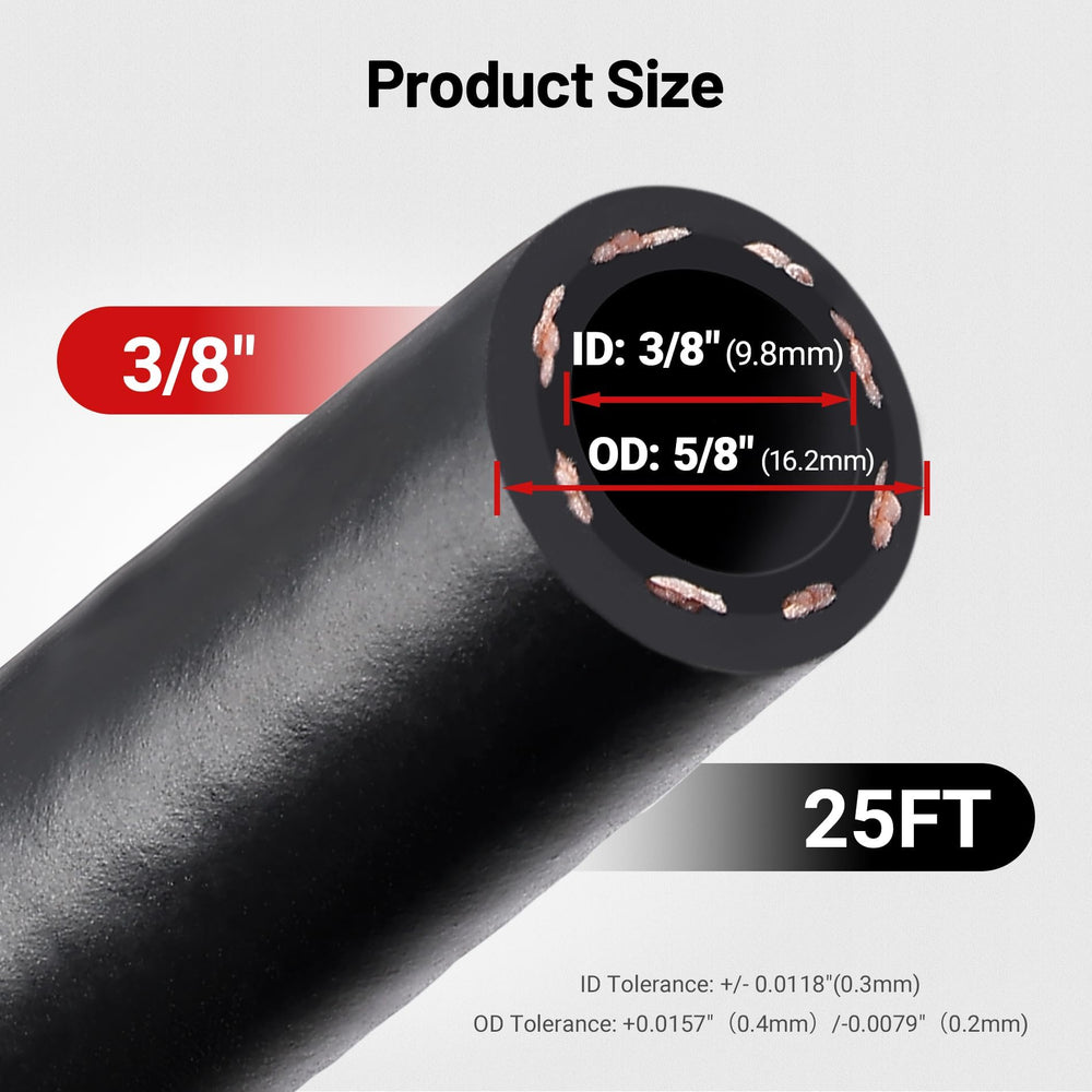 EVIL ENERGY side view of hose coil highlights flexible construction and braid reinforcement