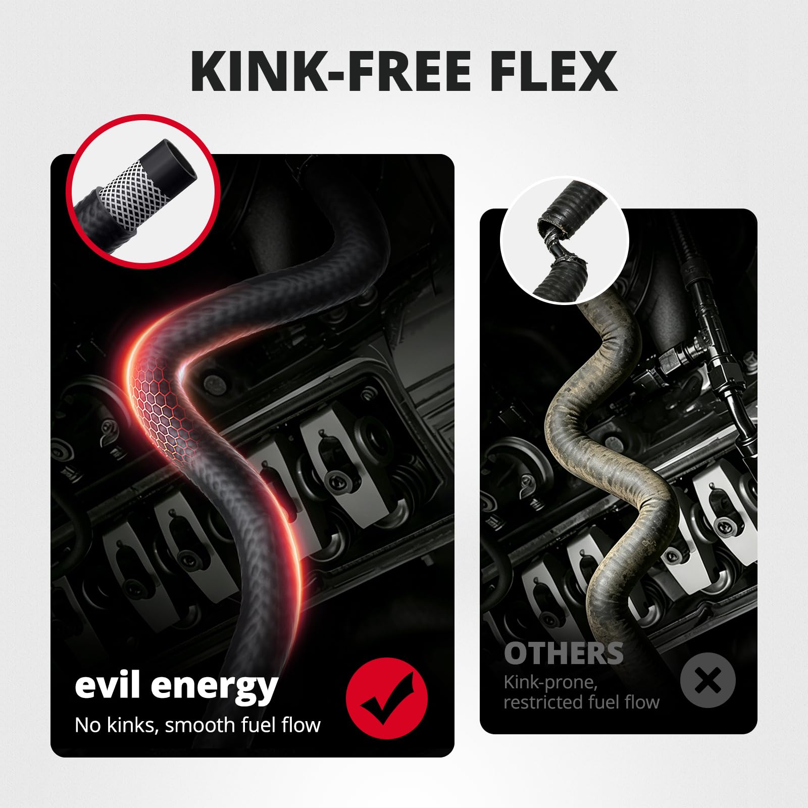 EVIL ENERGY installed in engine bay showing compact routing benefit