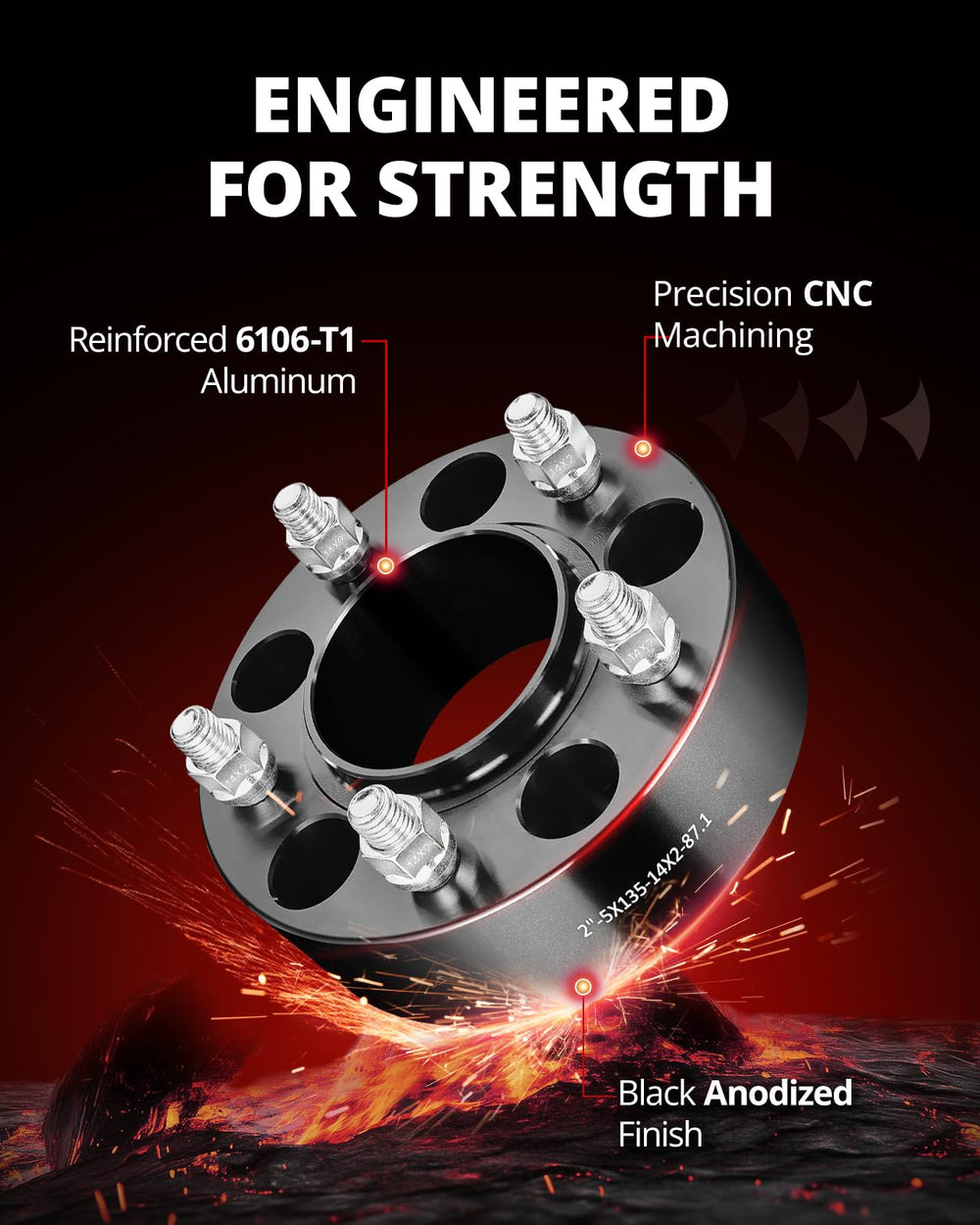 EVIL ENERGY hubcentric 70.5mm bore close-up, ensures centered wheel alignment benefit