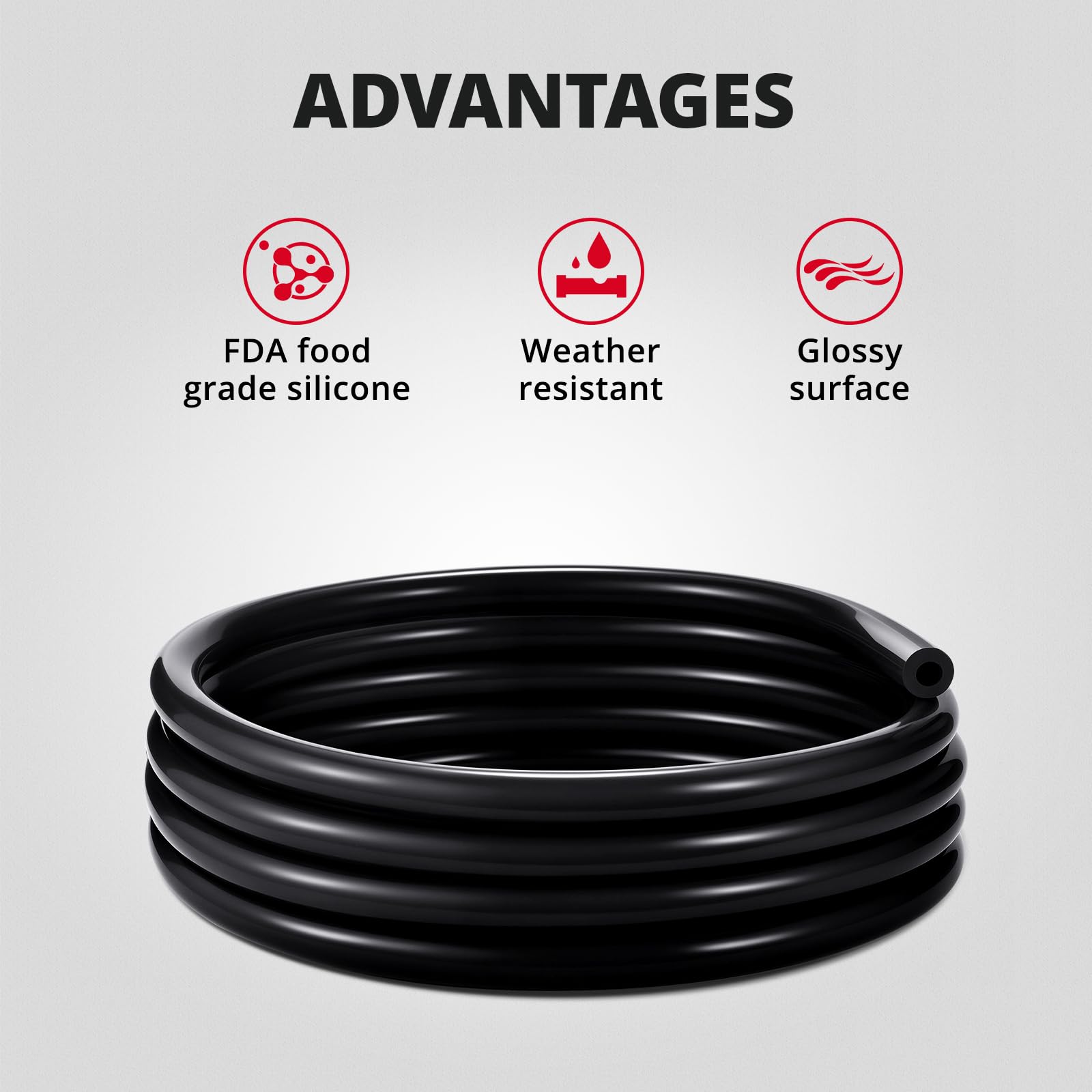 EVIL ENERGY hose routed in a car engine bay demonstrating flexible vacuum line installation