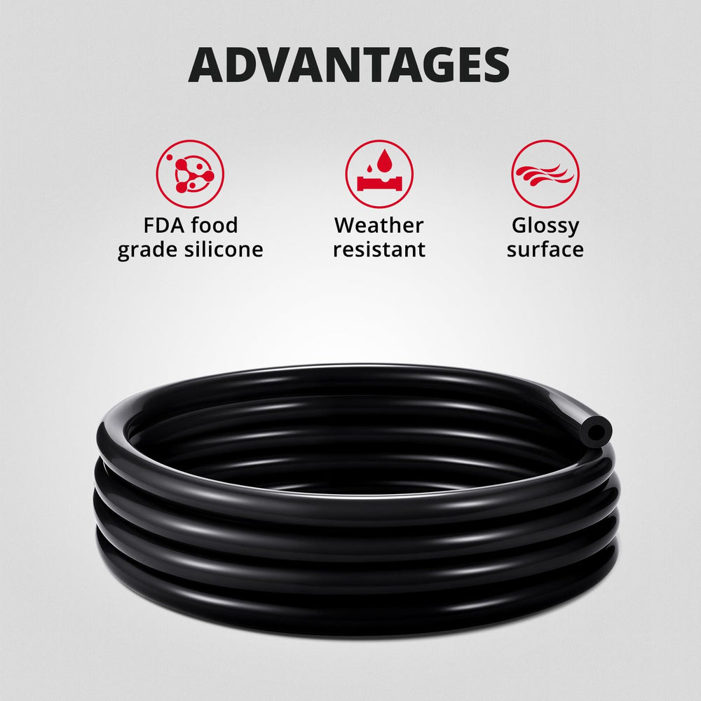 EVIL ENERGY hose routed in a car engine bay demonstrating flexible vacuum line installation
