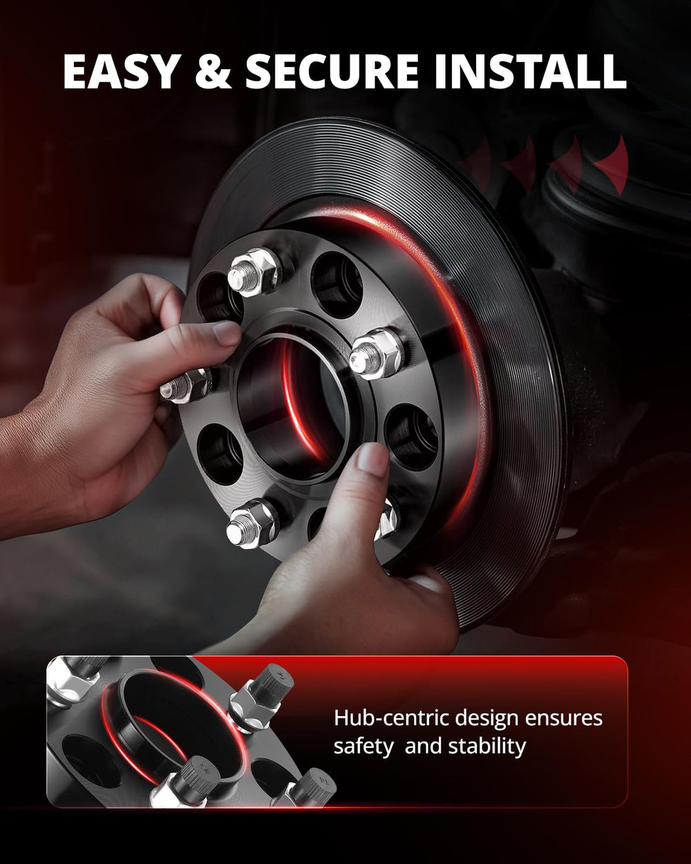 EVIL ENERGY spacer installed on rear hub, shows clearance improvement and safe fitment