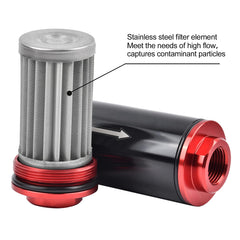 EVIL ENERGY installed inline under a vehicle hood demonstrating secure fuel routing