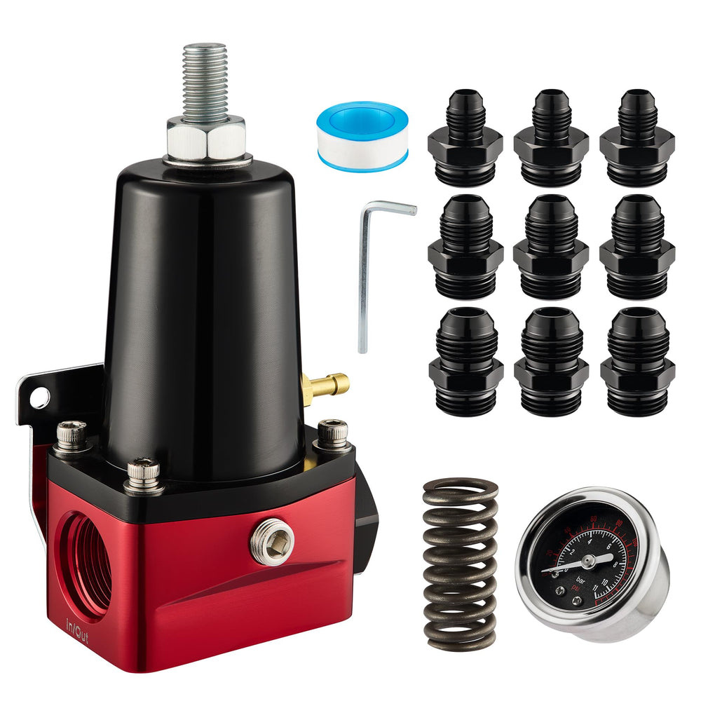 EVIL ENERGY regulator front view showing red billet body and mounting, clear performance upgrade