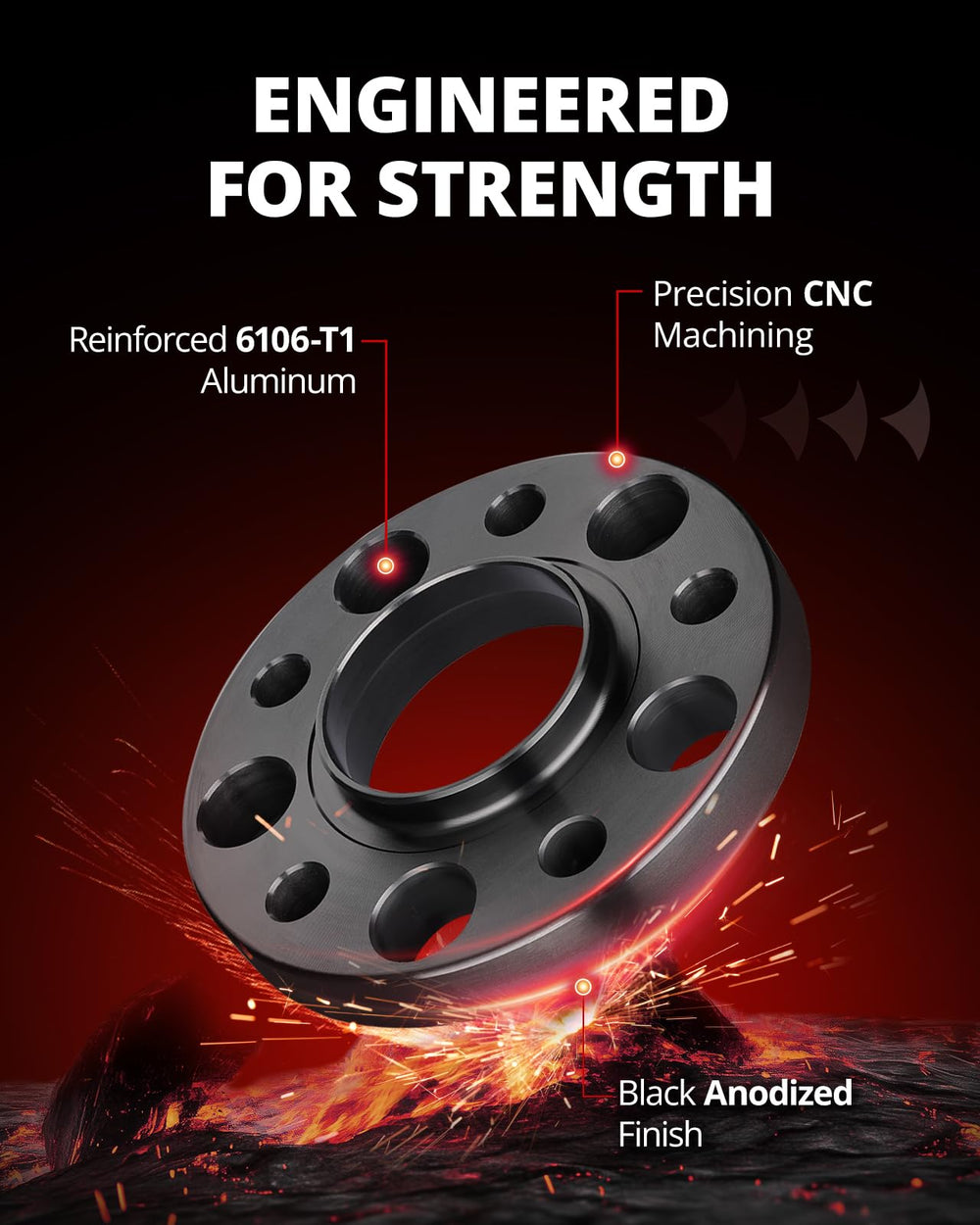 EVIL ENERGY side profile showing 15mm thickness for correct wheel offset