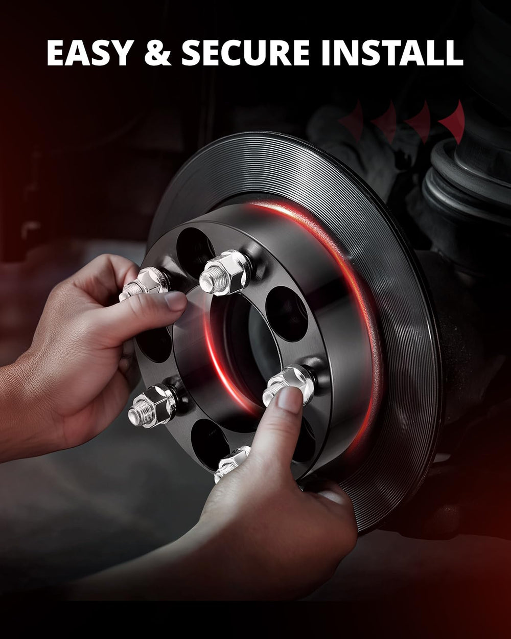 EVIL ENERGY spacer with wheel installed showing improved clearance and wheel positioning