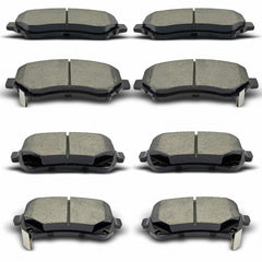 evkingauto front and rear pads packaging showing complete 8-piece kit and fitment