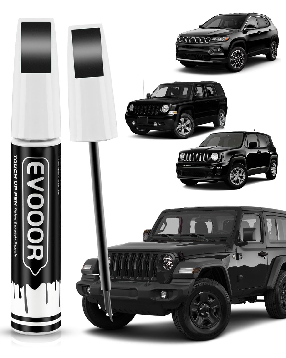 EVOOOR front packaging showing Jeep-compatible paint and immediate chip repair benefit