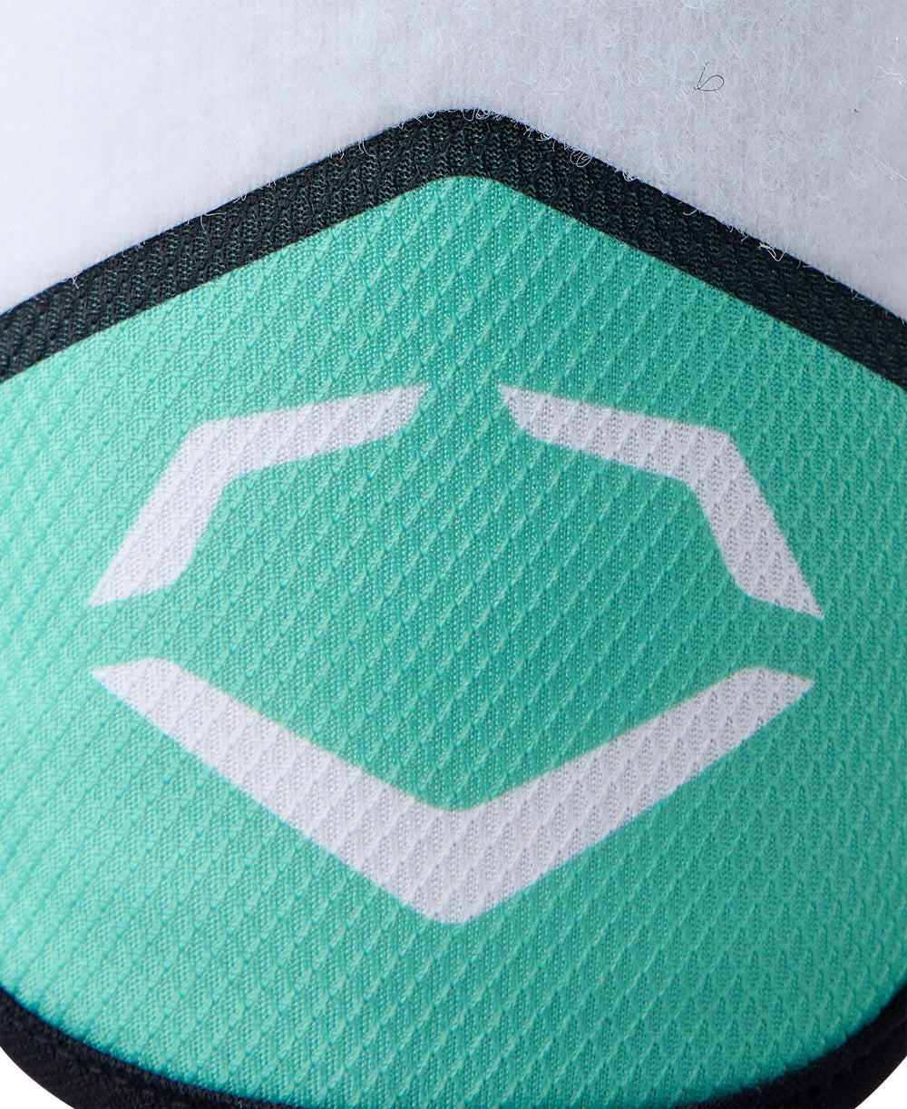 EvoShield size comparison with ruler showing compact youth dimensions
