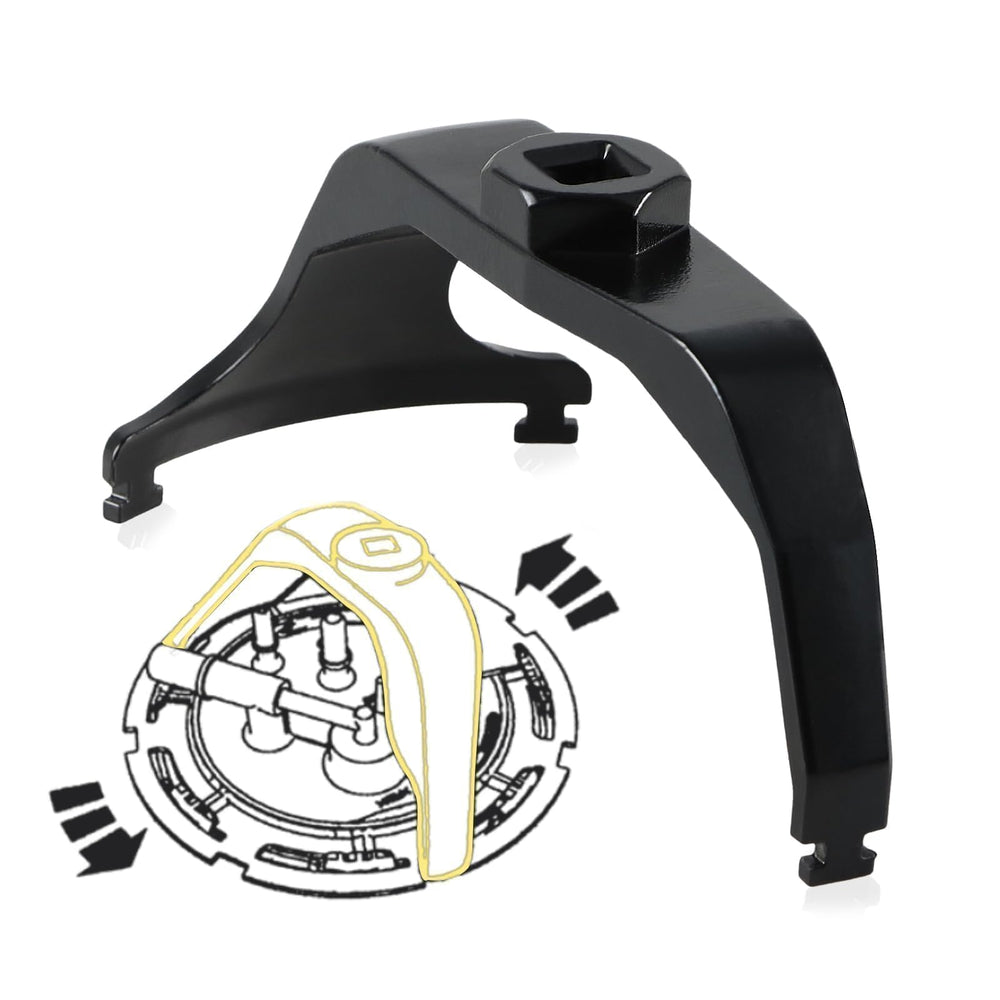 EVRBUL front view of fuel tank lock ring tool showing fit and strength benefit