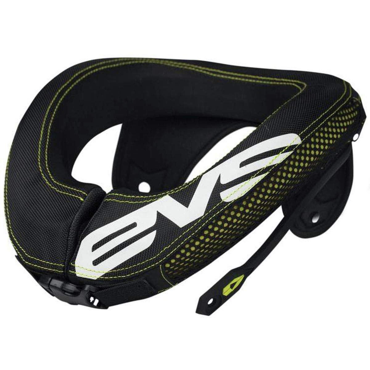 EVS R3 collar front view showing low-profile shape and secure fit