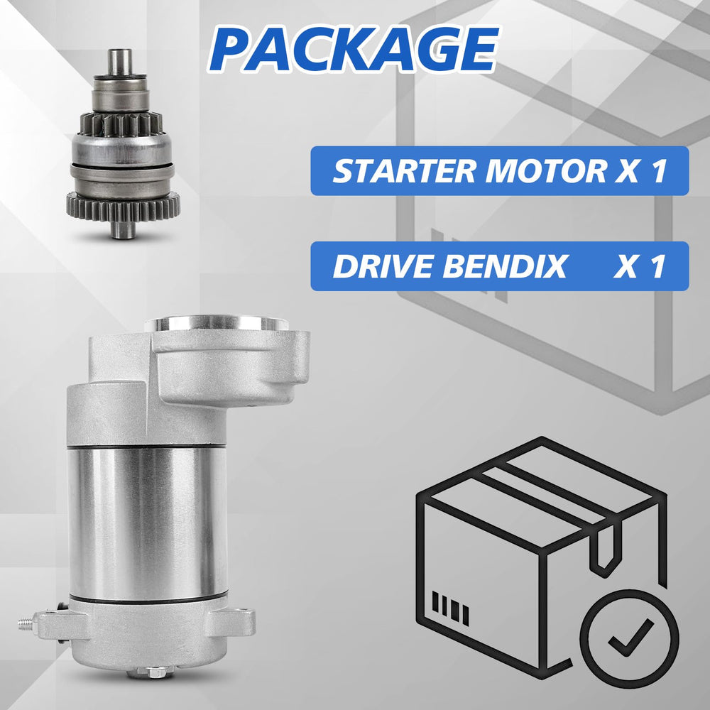 EvTok starter packaging and included drive Bendix showing complete replacement kit