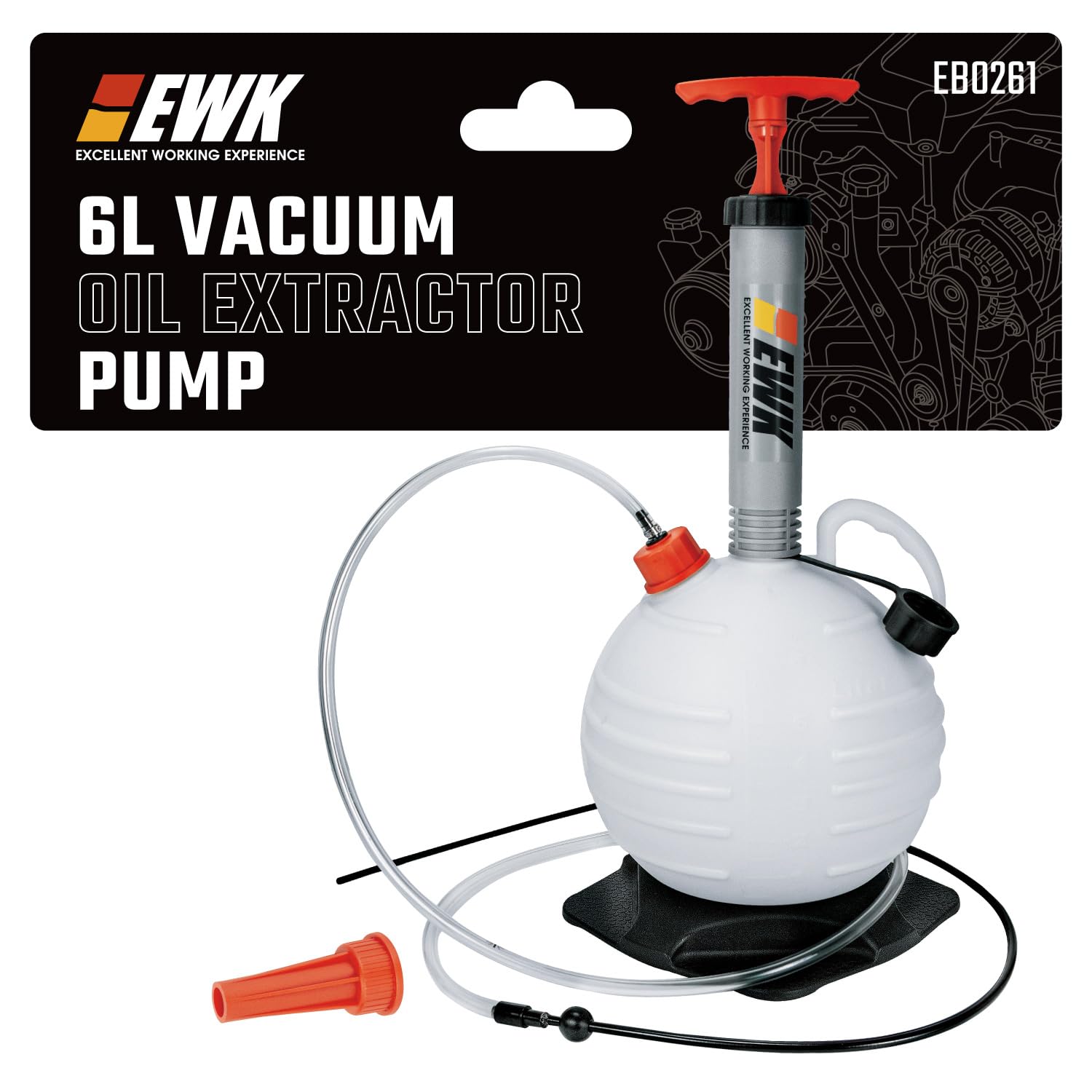 EWK extractor front view showing tank and pump for easy portable fluid extraction