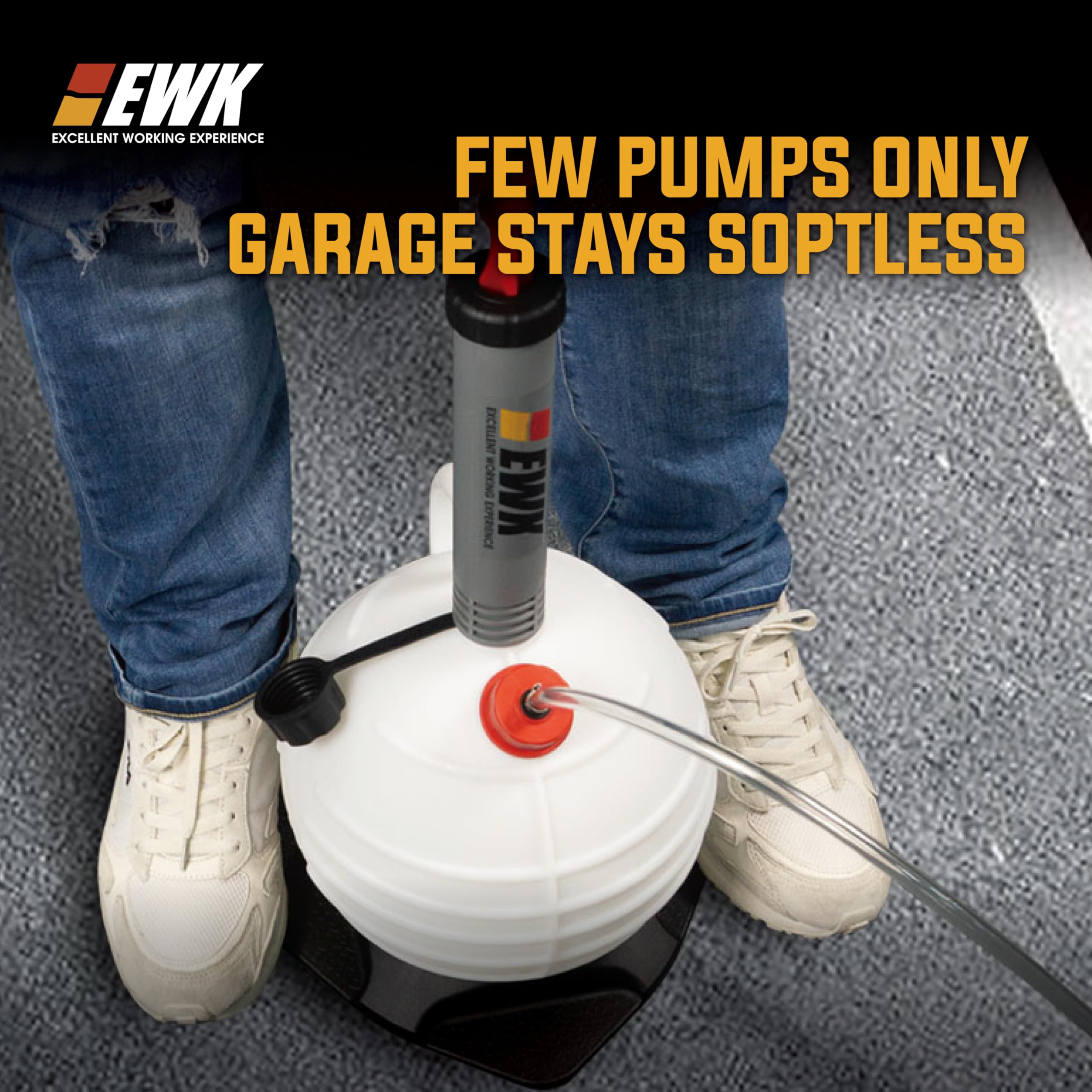 EWK in use on motorcycle demonstrating no-under-car extraction convenience