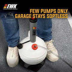 EWK in use on motorcycle demonstrating no-under-car extraction convenience