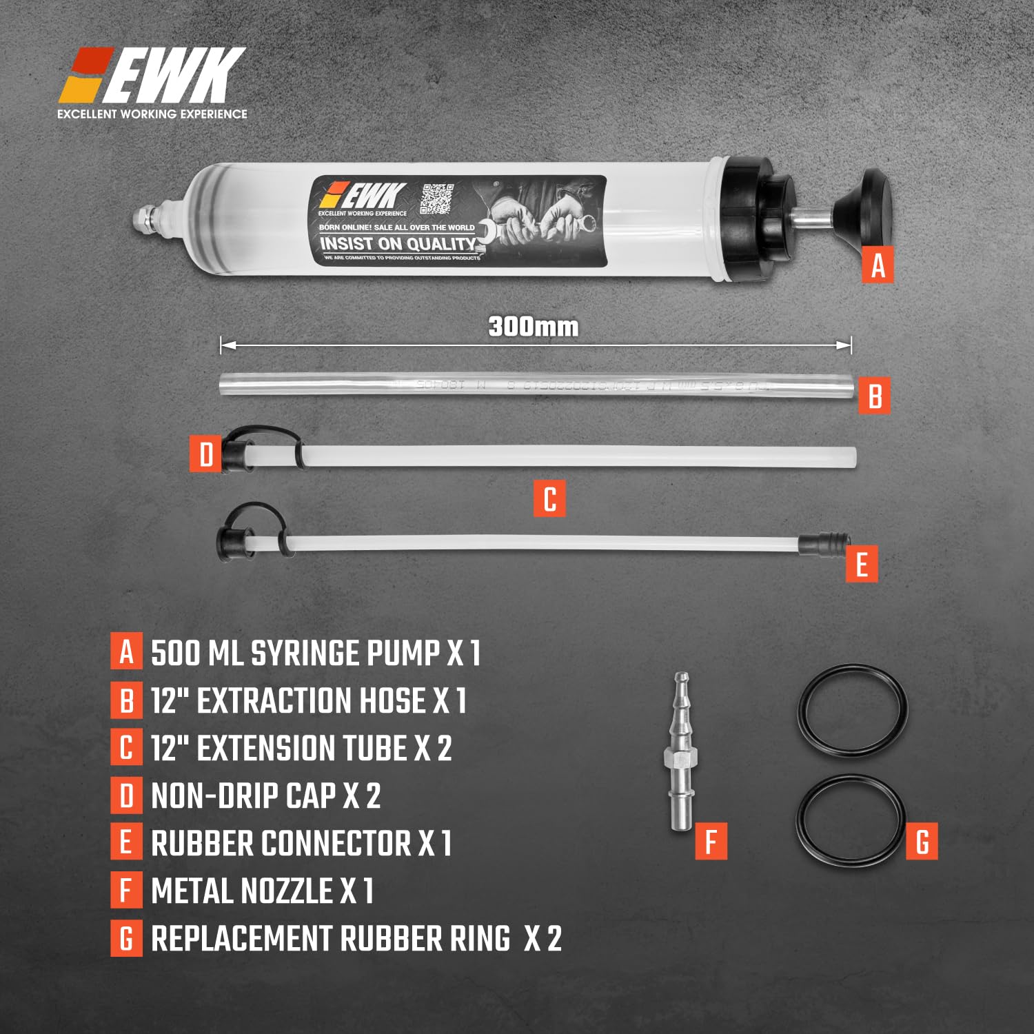 EWK hose connection detail with locking nut preventing hose detachment during use