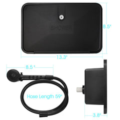 EXCELFU handheld shower head and 59-inch coiled hose ready to rinse feet and gear efficiently